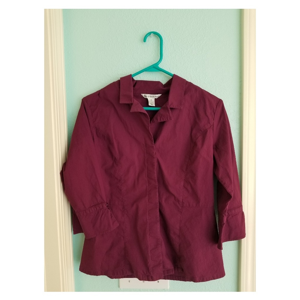 Button down shirt, red violet.